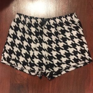 Chili Peppers Black & White Fuzzy Shorts